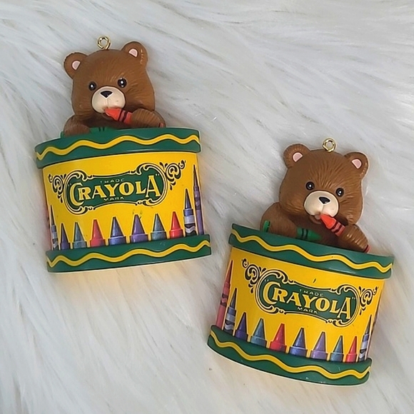 Crayola Other - Vintage 90s Crayola Crayons Teddy Bear Teacher Collectible Christmas Ornaments